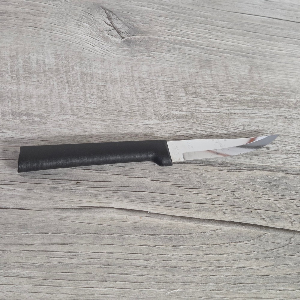 Rada Cutlery Paring Knife Black Resin Handle Stainless Steel USA Made 6.75 in